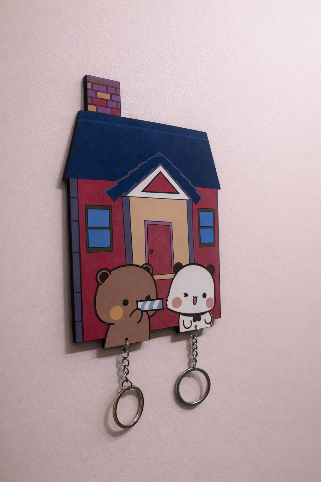 Playing Dudu and Bubu Handmade Keychain Holder