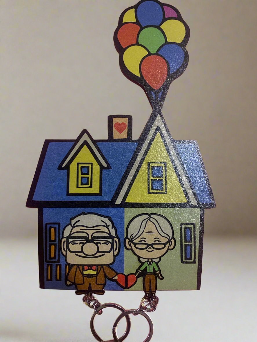 Up Keychain Carl and Ellie Movie Handmade Key Holders 