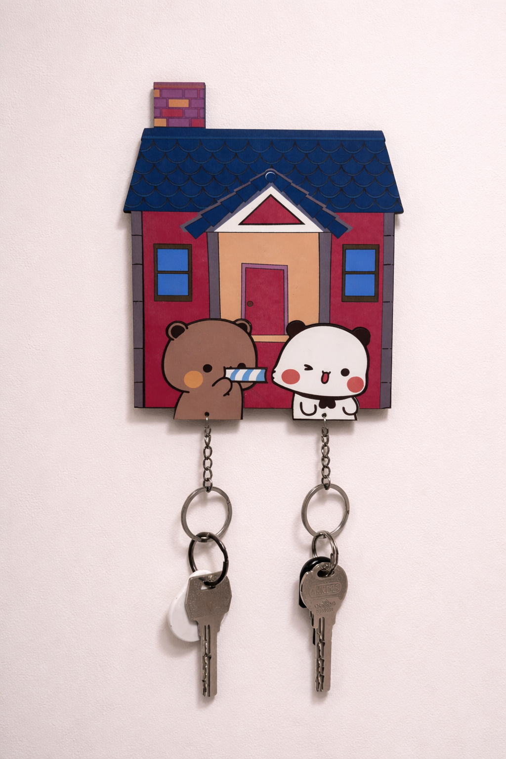 Playing Dudu and Bubu Handmade Keychain Holder