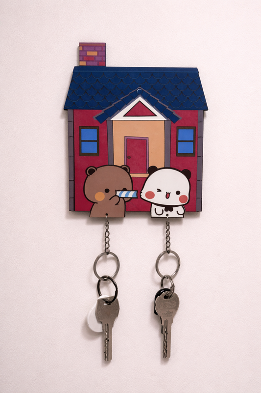 Playing Dudu and Bubu Handmade Keychain Holder